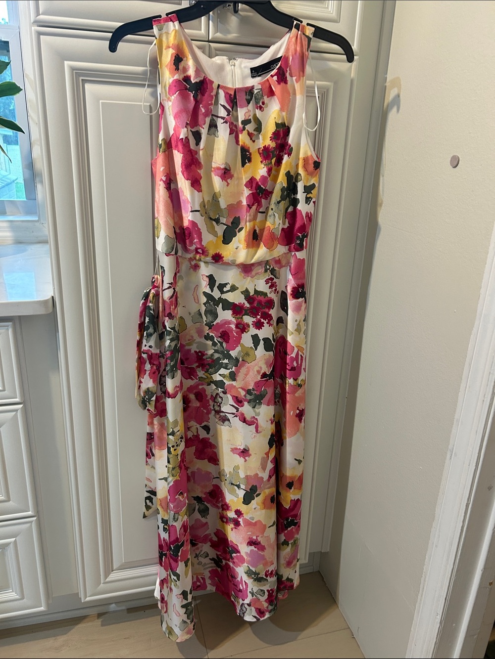 Chetta B Pink, Cream & Yellow Floral Maxi Dress